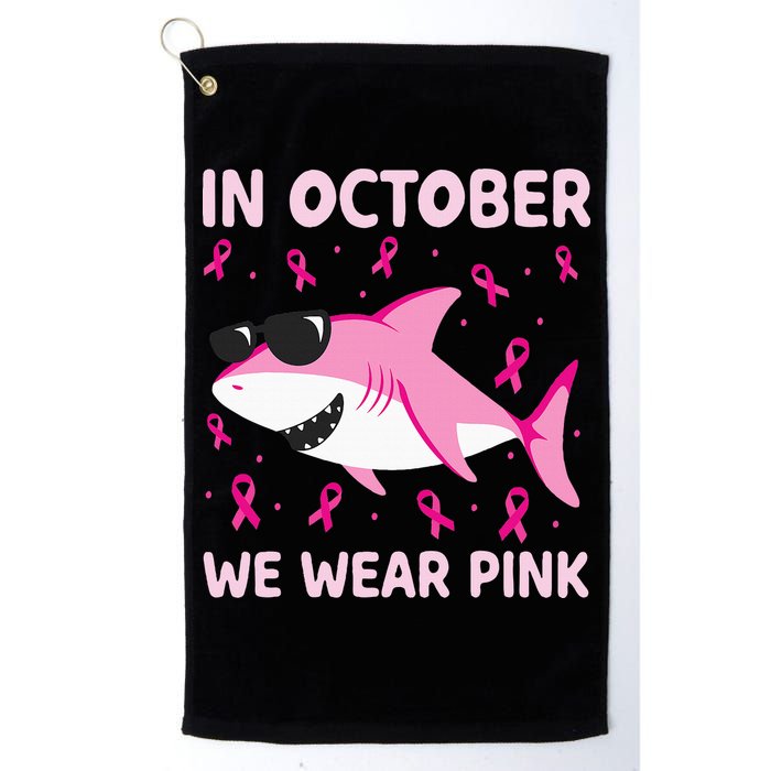 Shark In October We Wear P.I.N.K Breast Cancer Golf Towel