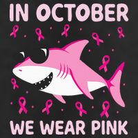 Shark In October We Wear P.I.N.K Breast Cancer Golf Towel