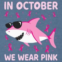 Shark In October We Wear P.I.N.K Breast Cancer Garment-Dyed Sweatshirt