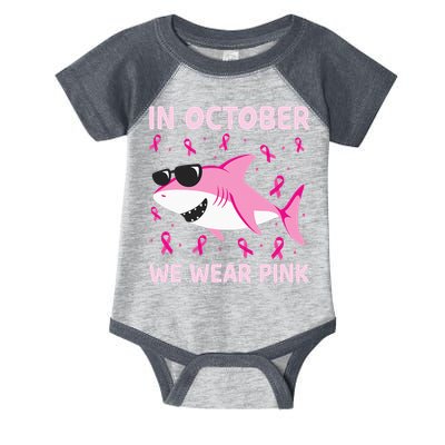 Shark In October We Wear P.I.N.K Breast Cancer Infant Baby Jersey Bodysuit