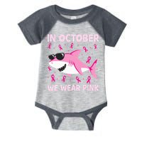 Shark In October We Wear P.I.N.K Breast Cancer Infant Baby Jersey Bodysuit
