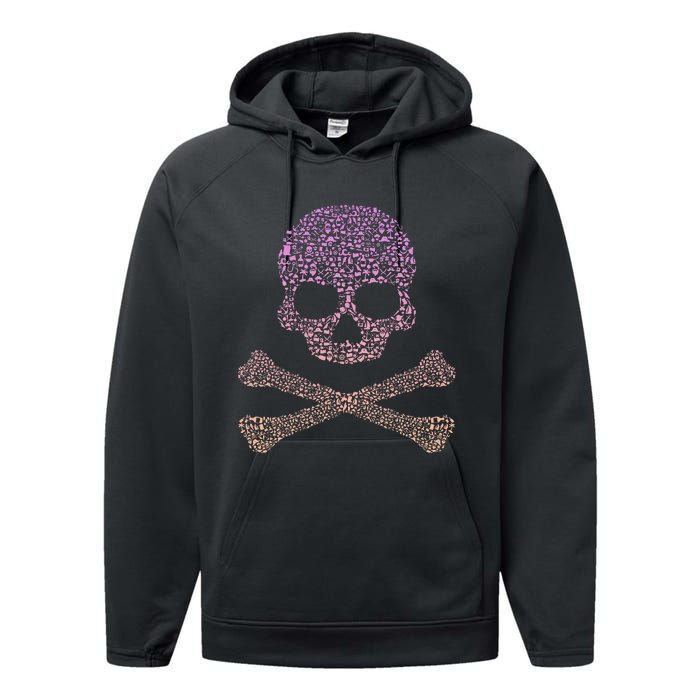 Silhouette Icon Pirate Skull & Crossbones Pirate Performance Fleece Hoodie