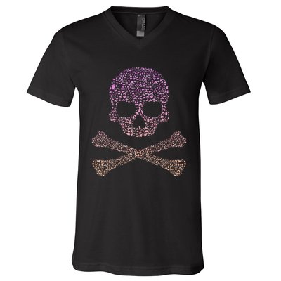 Silhouette Icon Pirate Skull & Crossbones Pirate V-Neck T-Shirt