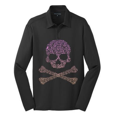 Silhouette Icon Pirate Skull & Crossbones Pirate Silk Touch Performance Long Sleeve Polo