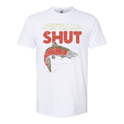 Sometimes It Pays Keep Mouth Shut Funny Fish Fishing Angler Softstyle® CVC T-Shirt