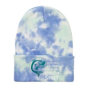 Sometimes It Pays To Keep Your Mouth Shut Tie Dye 12in Knit Beanie