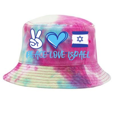 Support Israel Peace Love Israel I Stand With Israel Vintage Tie-Dyed Bucket Hat