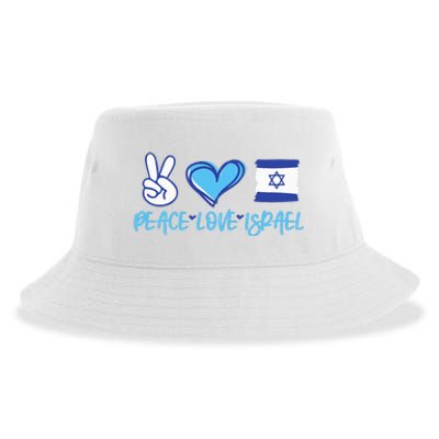 Support Israel Peace Love Israel I Stand With Israel Vintage Sustainable Bucket Hat