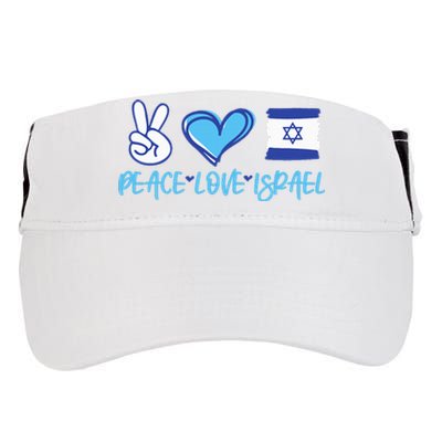 Support Israel Peace Love Israel I Stand With Israel Vintage Adult Drive Performance Visor