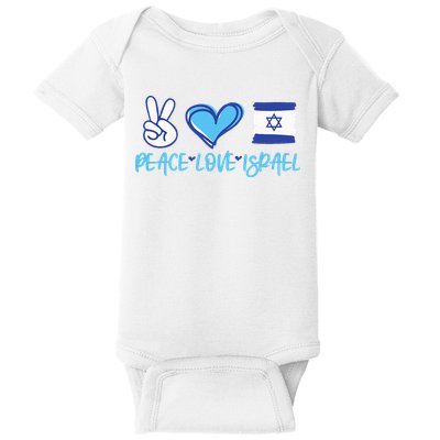 Support Israel Peace Love Israel I Stand With Israel Vintage Baby Bodysuit