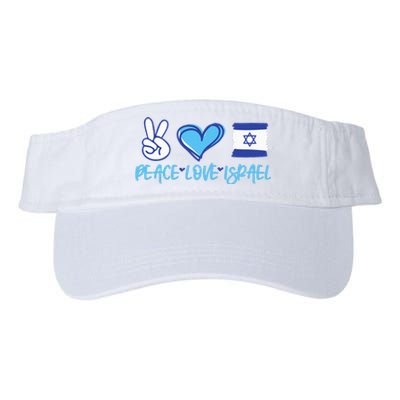 Support Israel Peace Love Israel I Stand With Israel Vintage Valucap Bio-Washed Visor