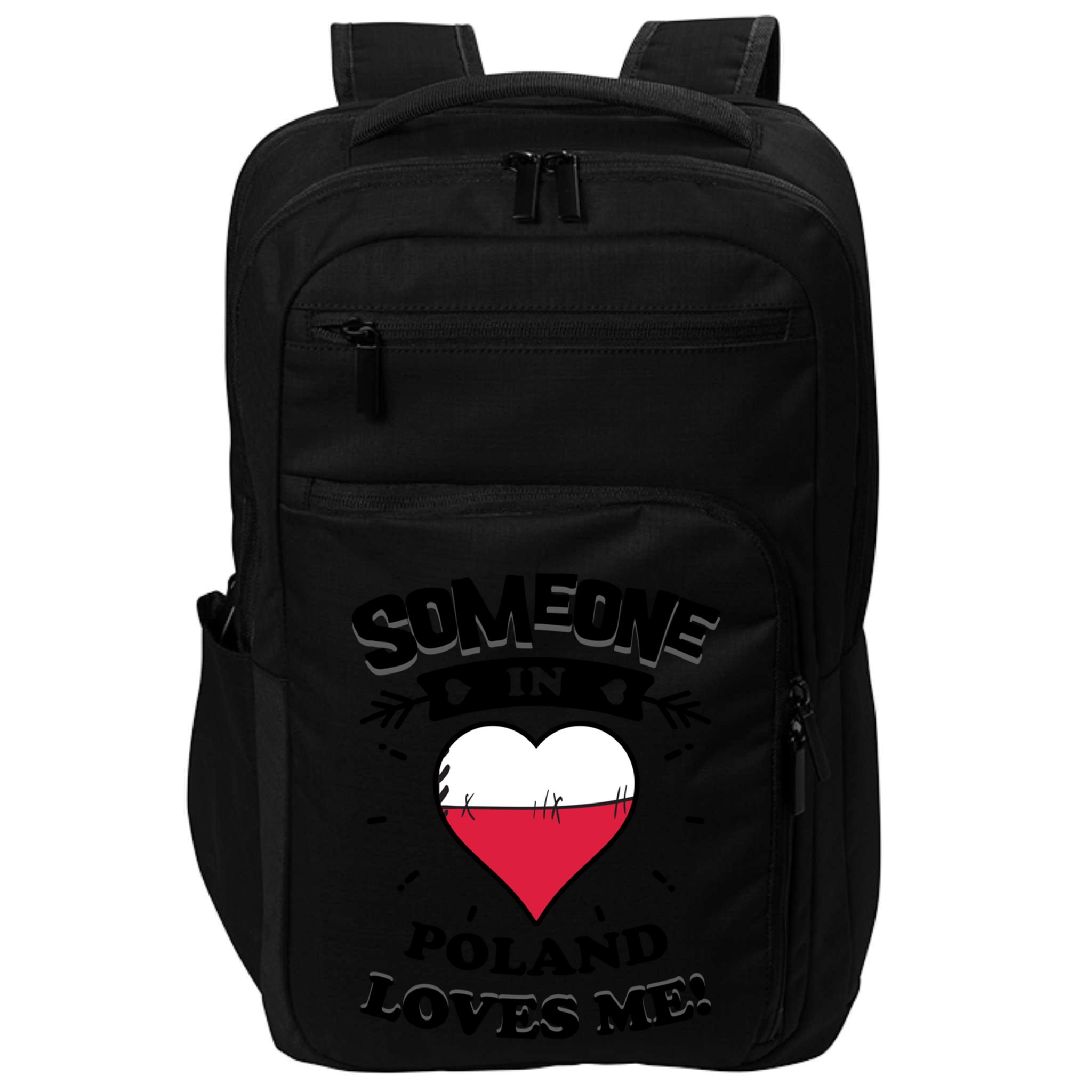 Someone In Poland Loves Me Polish Flag Heart Gift Impact Tech Backpack