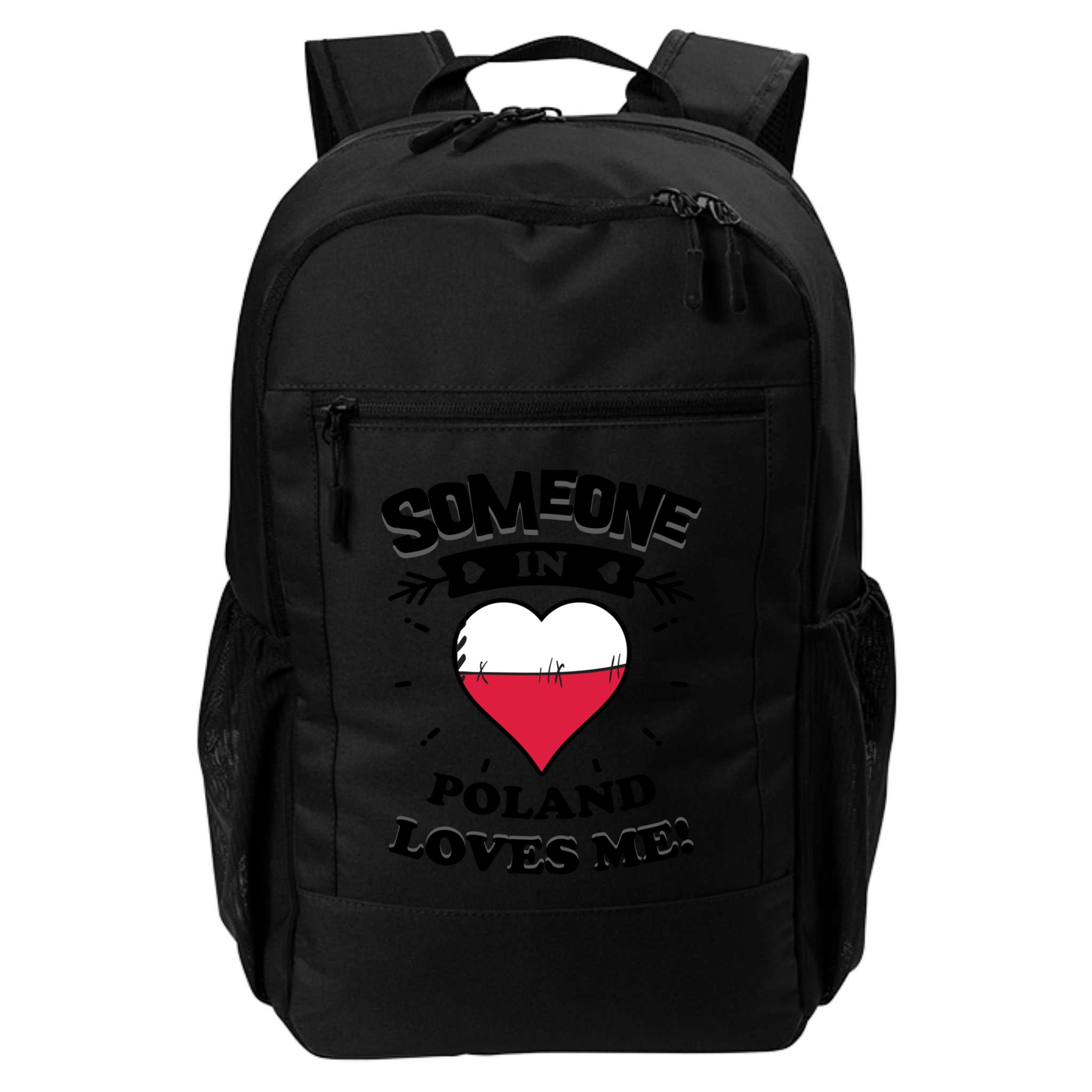 Someone In Poland Loves Me Polish Flag Heart Gift Backpack