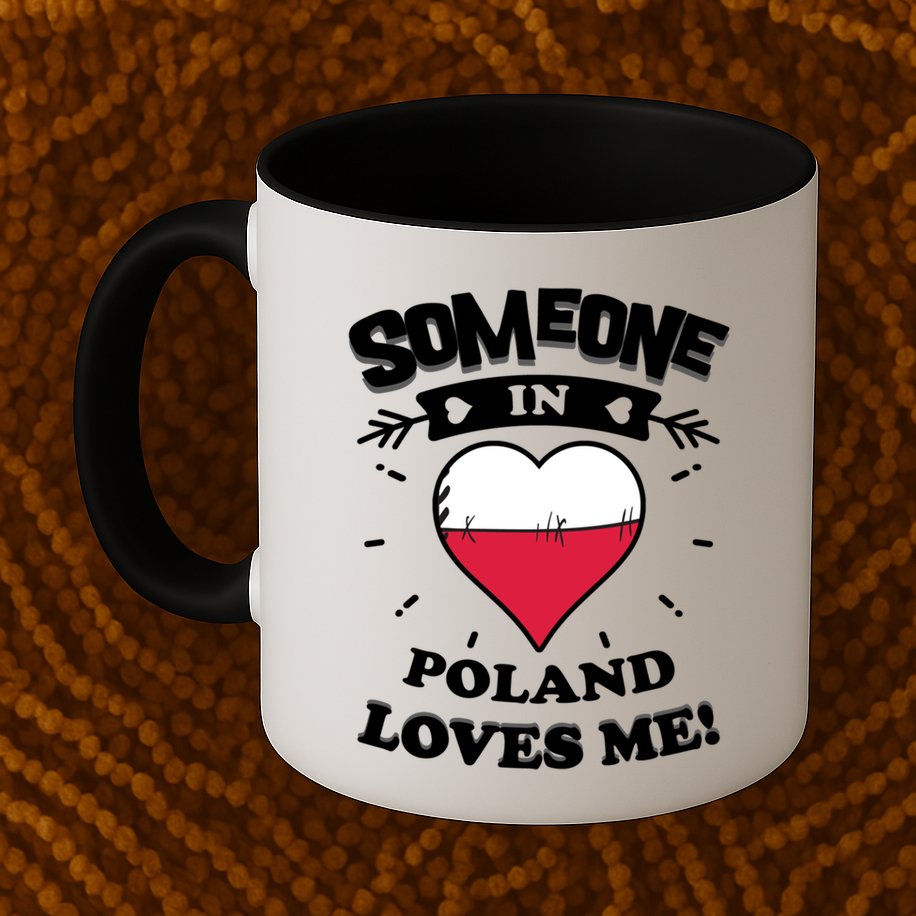 Someone In Poland Loves Me Polish Flag Heart Gift Mug