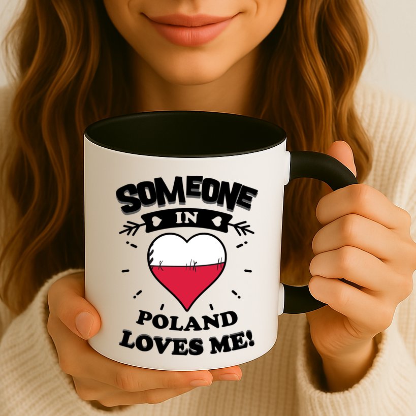 Someone In Poland Loves Me Polish Flag Heart Gift Mug