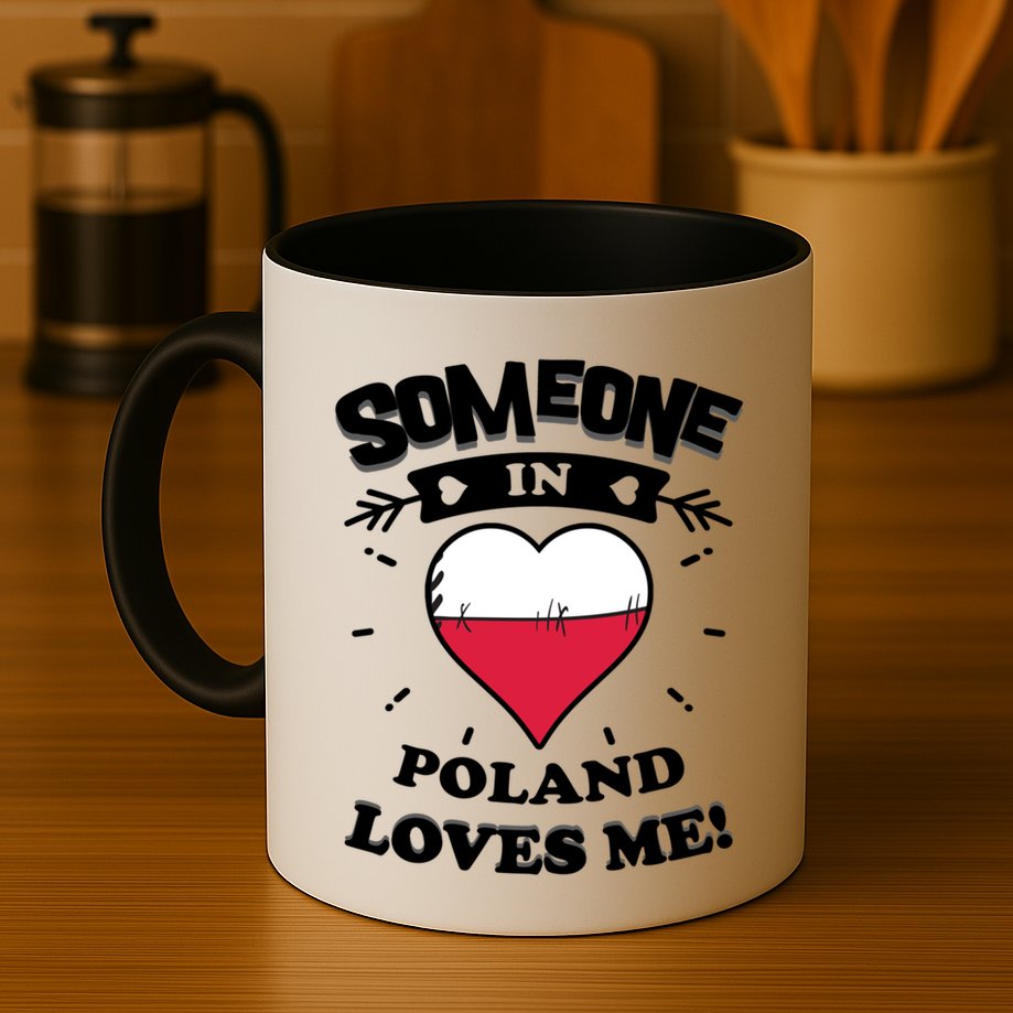 Someone In Poland Loves Me Polish Flag Heart Gift Mug