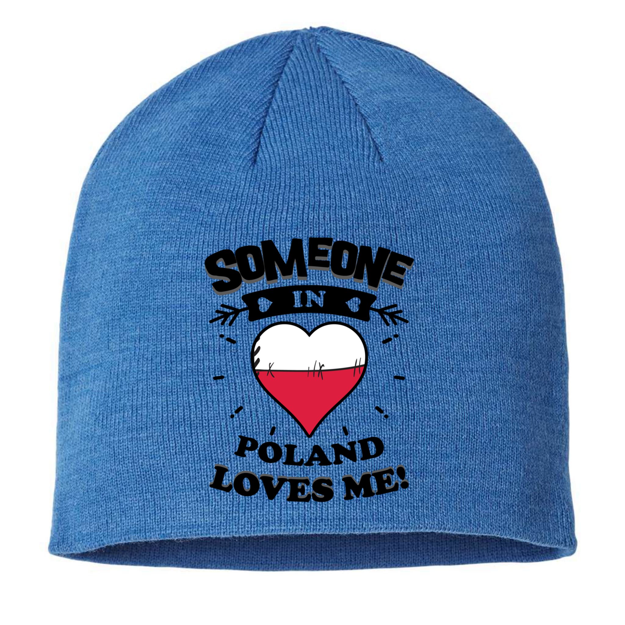 Someone In Poland Loves Me Polish Flag Heart Gift Sustainable Beanie