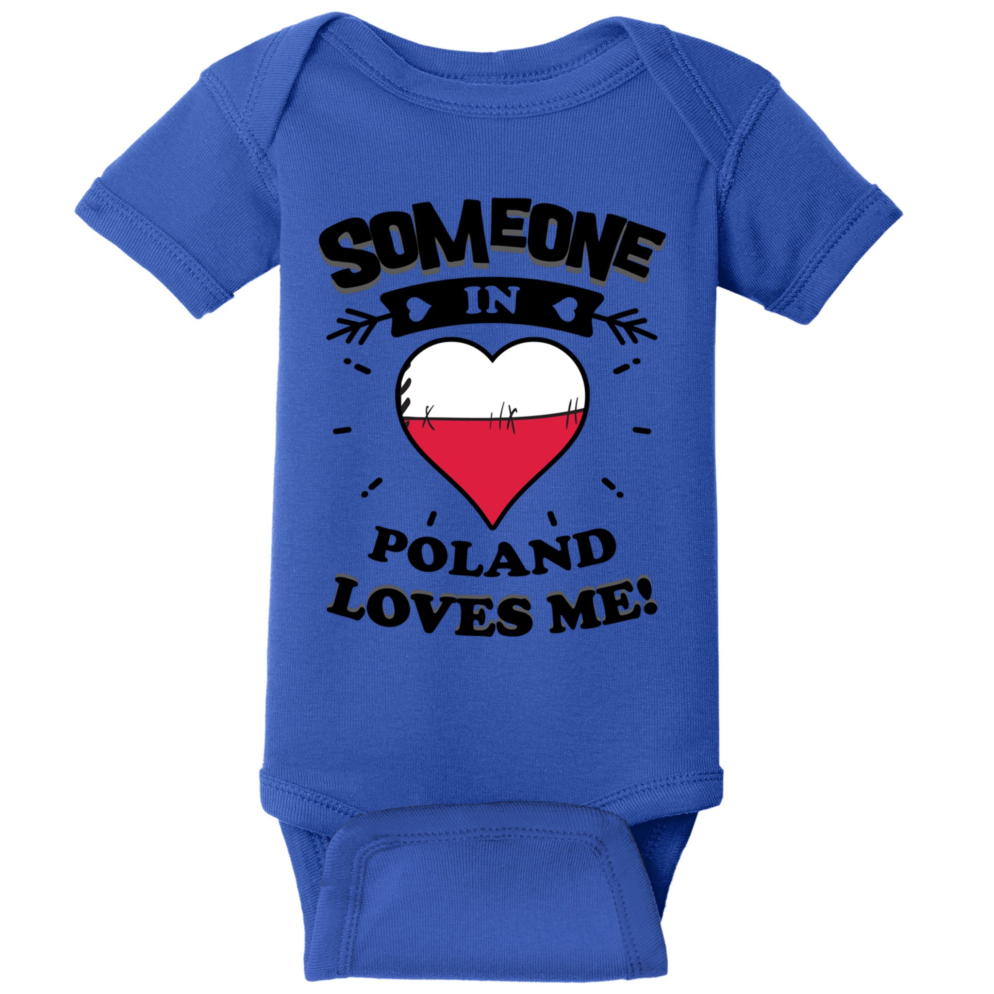 Someone In Poland Loves Me Polish Flag Heart Gift Baby Bodysuit