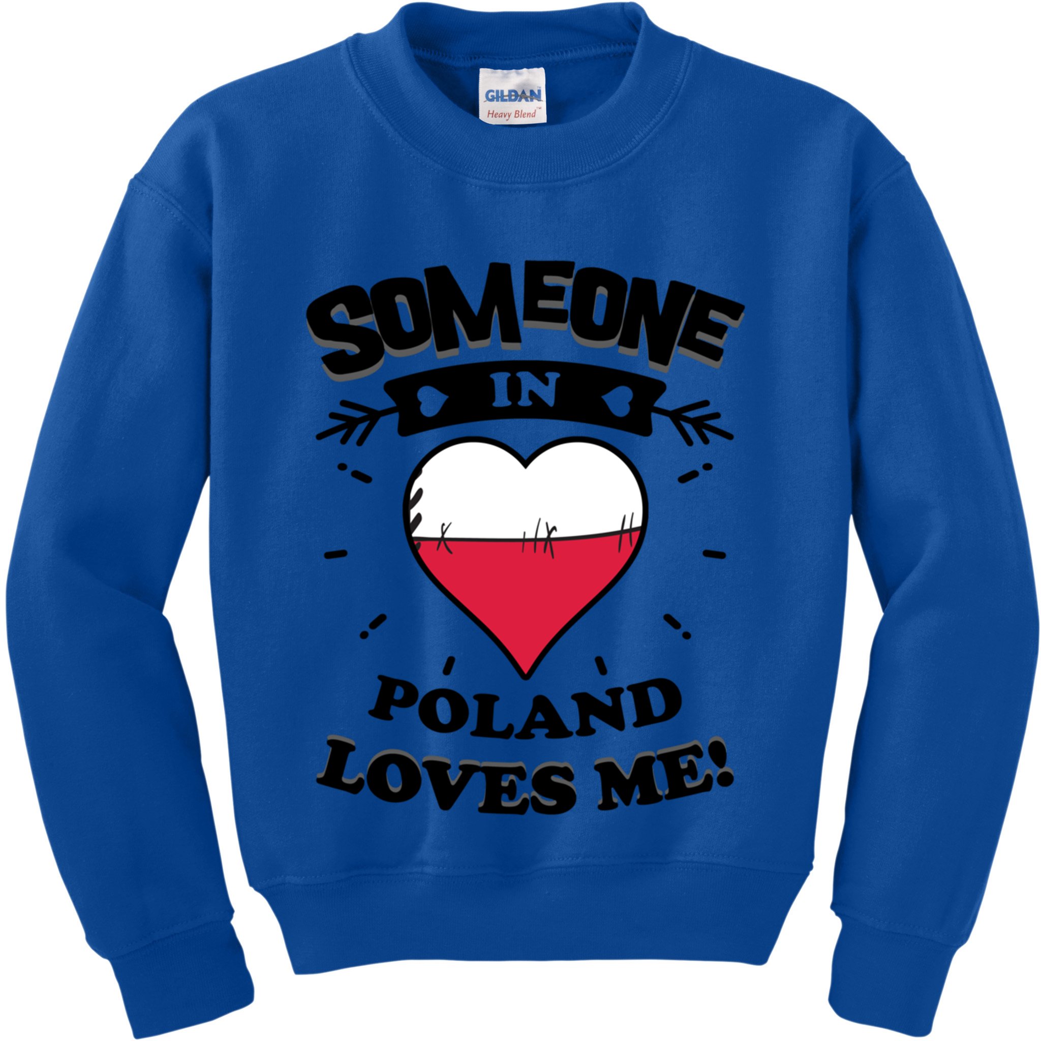 Someone In Poland Loves Me Polish Flag Heart Gift Kids Sweatshirt