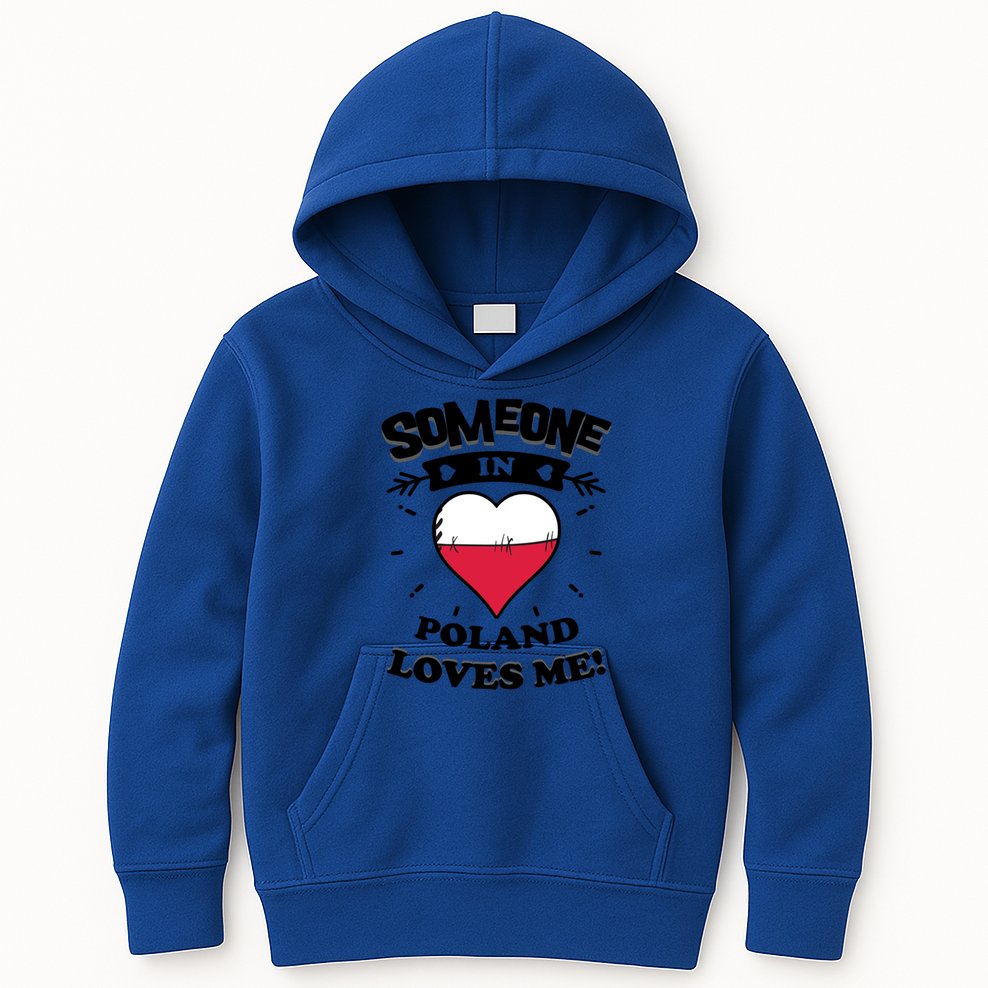 Someone In Poland Loves Me Polish Flag Heart Gift Kids Hoodie