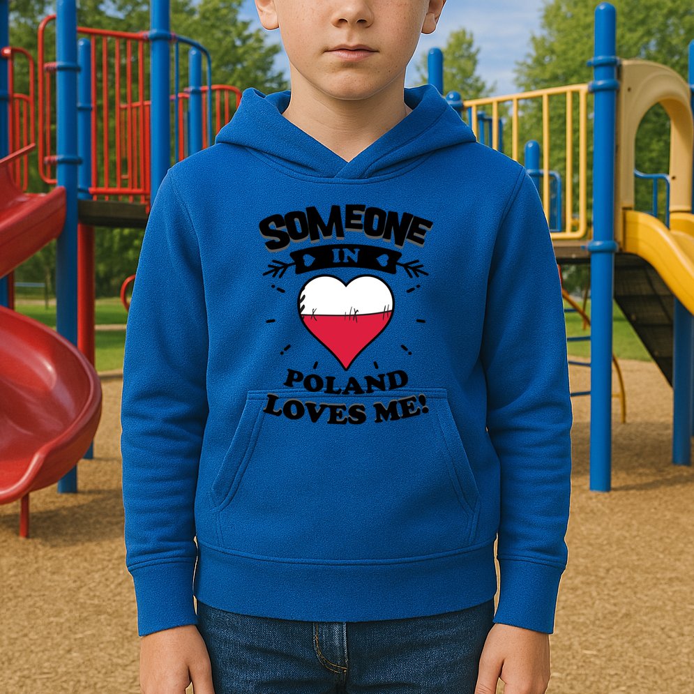 Someone In Poland Loves Me Polish Flag Heart Gift Kids Hoodie