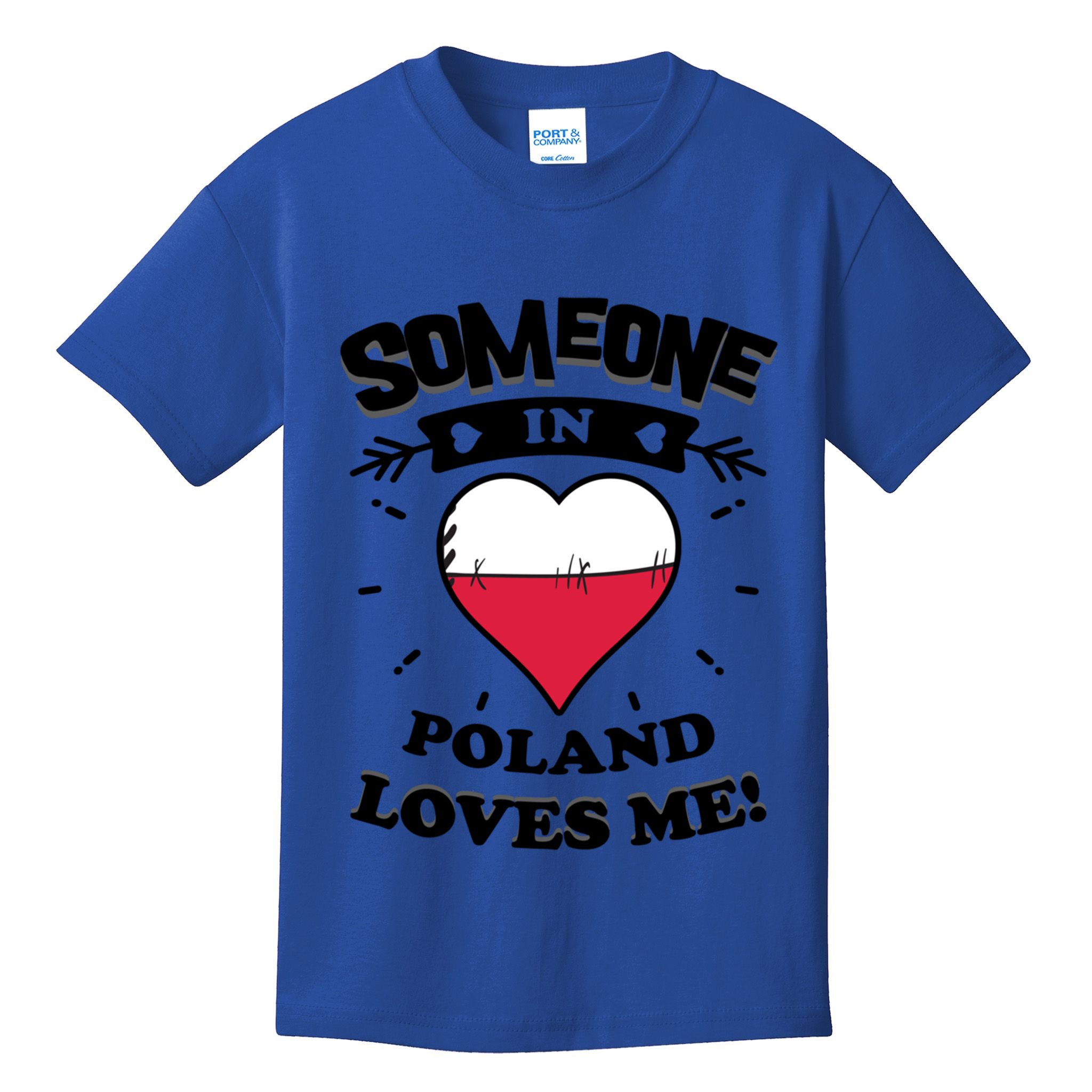 Someone In Poland Loves Me Polish Flag Heart Gift Kids T-Shirt