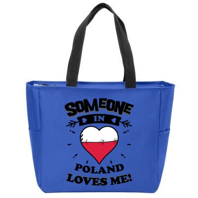 Someone In Poland Loves Me Polish Flag Heart Gift Zip Tote Bag