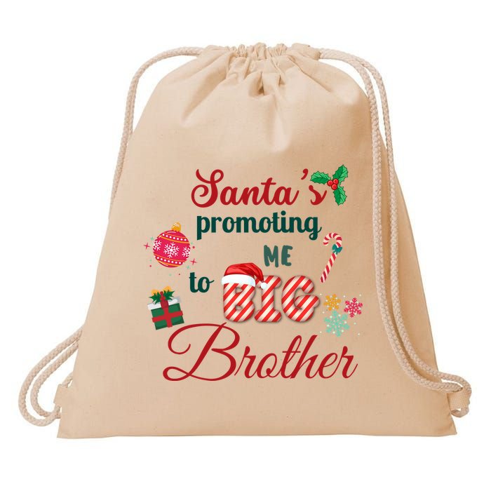 Santa Is Promoting Me To Big Brother Christmas Big Brother Announcement Big Br Drawstring Bag