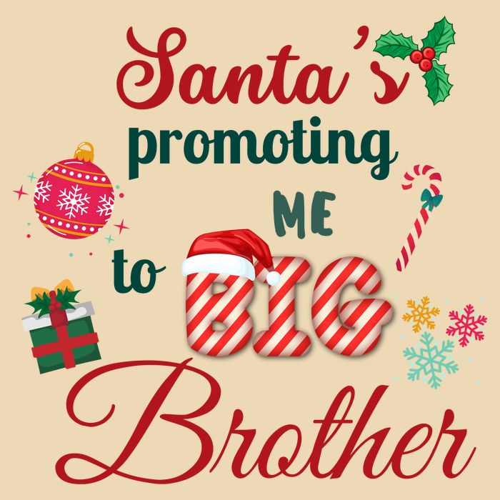 Santa Is Promoting Me To Big Brother Christmas Big Brother Announcement Big Br Drawstring Bag