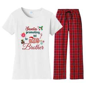 Santa Is Promoting Me To Big Brother Christmas Big Brother Announcement Big Br Women's Flannel Pajama Set