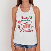 Santa Is Promoting Me To Big Brother Christmas Big Brother Announcement Big Br Women's Knotted Racerback Tank