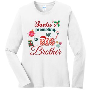 Santa Is Promoting Me To Big Brother Christmas Big Brother Announcement Big Br Ladies Long Sleeve Shirt