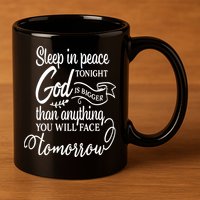 Sleep In Peace Tonight God Christian 11oz C Handle Ceramic Mug