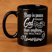 Sleep In Peace Tonight God Christian 11oz C Handle Ceramic Mug