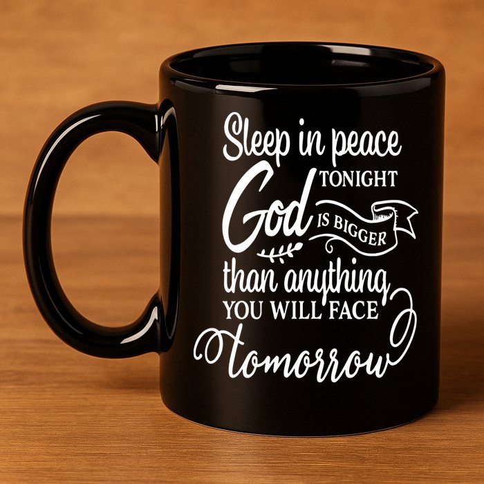 Sleep In Peace Tonight God Christian 11oz C Handle Ceramic Mug