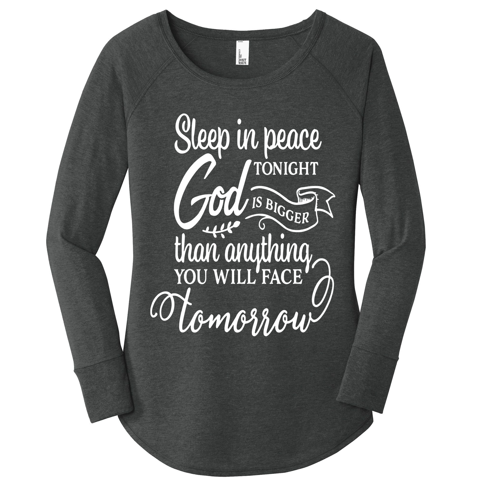 Sleep In Peace Tonight God Christian Women's Perfect Tri Tunic Long Sleeve Shirt