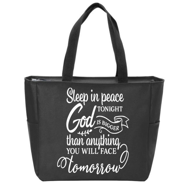 Sleep In Peace Tonight God Christian Zip Tote Bag