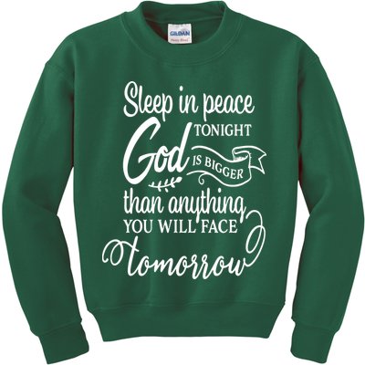 Sleep In Peace Tonight God Christian Kids Sweatshirt
