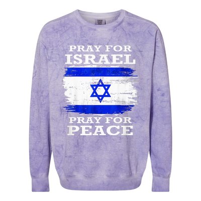 Support Israel Pray for Israel Peace  Colorblast Crewneck Sweatshirt