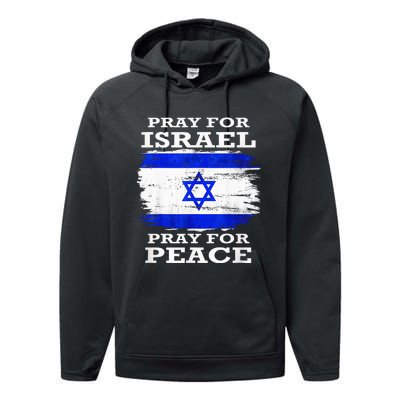 Support Israel Pray for Israel Peace  Performance Fleece Hoodie