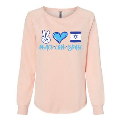 Support Israel Peace Love Israel I Stand With Israel Vintage Womens California Wash Sweatshirt