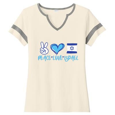 Support Israel Peace Love Israel I Stand With Israel Vintage Ladies Halftime Notch Neck Tee