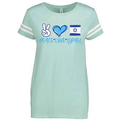 Support Israel Peace Love Israel I Stand With Israel Vintage Enza Ladies Jersey Football T-Shirt