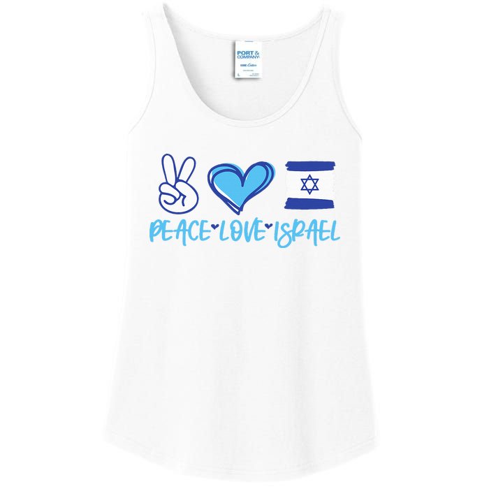 Support Israel Peace Love Israel I Stand With Israel Vintage Ladies Essential Tank