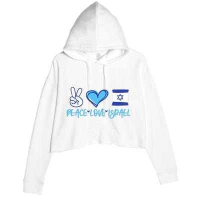 Support Israel Peace Love Israel I Stand With Israel Vintage Crop Fleece Hoodie