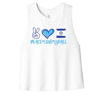 Support Israel Peace Love Israel I Stand With Israel Vintage Women's Racerback Cropped Tank