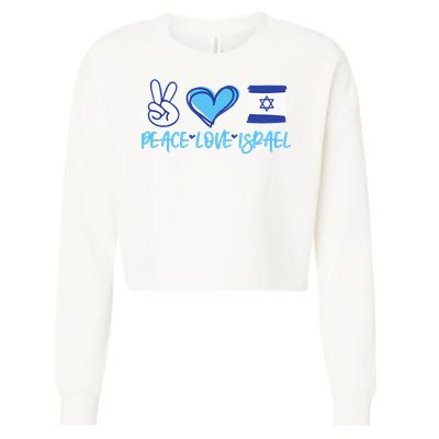 Support Israel Peace Love Israel I Stand With Israel Vintage Cropped Pullover Crew