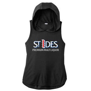 St Ides Premium Malt Liquor Ladies PosiCharge Tri-Blend Wicking Draft Hoodie Tank