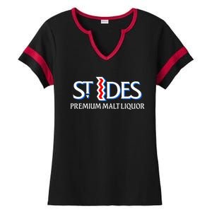 St Ides Premium Malt Liquor Ladies Halftime Notch Neck Tee