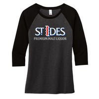 St Ides Premium Malt Liquor Women's Tri-Blend 3/4-Sleeve Raglan Shirt